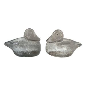 Pair of Mid-Century Blenko Glass Duck Bookends